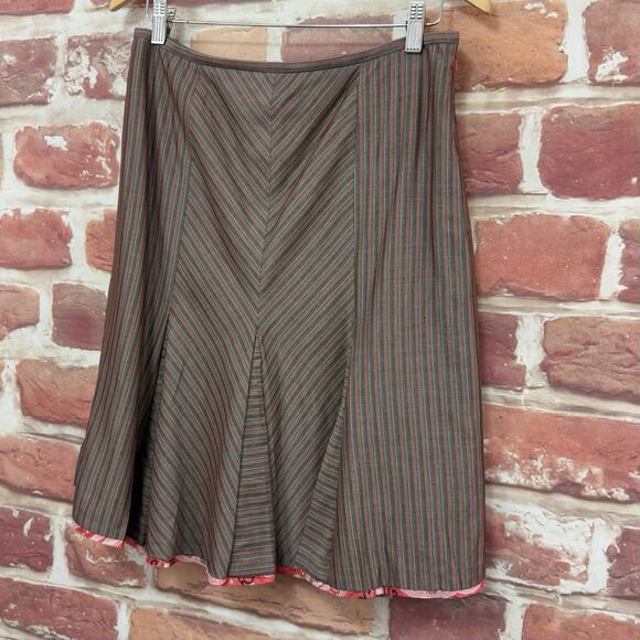 VTG Etcetera Skirt Women's 8 Multicolor Striped Casual Career Work Zip Up - Picture 3 of 8